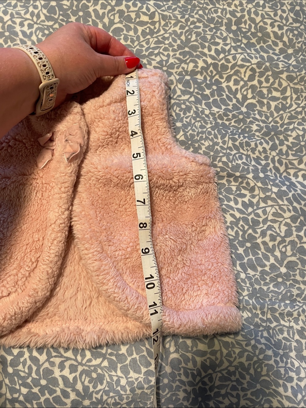 Carter's Dusty Rose Sherpa Baby Vest with Bow - Picture 4 of 7